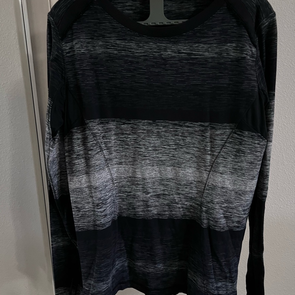 lululemon athletica Black and Gray Long Sleeve Tee